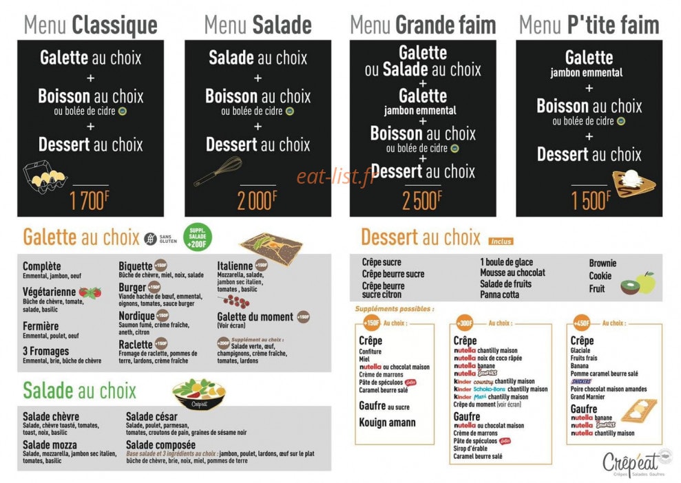 Crêp'eat — carte page 1