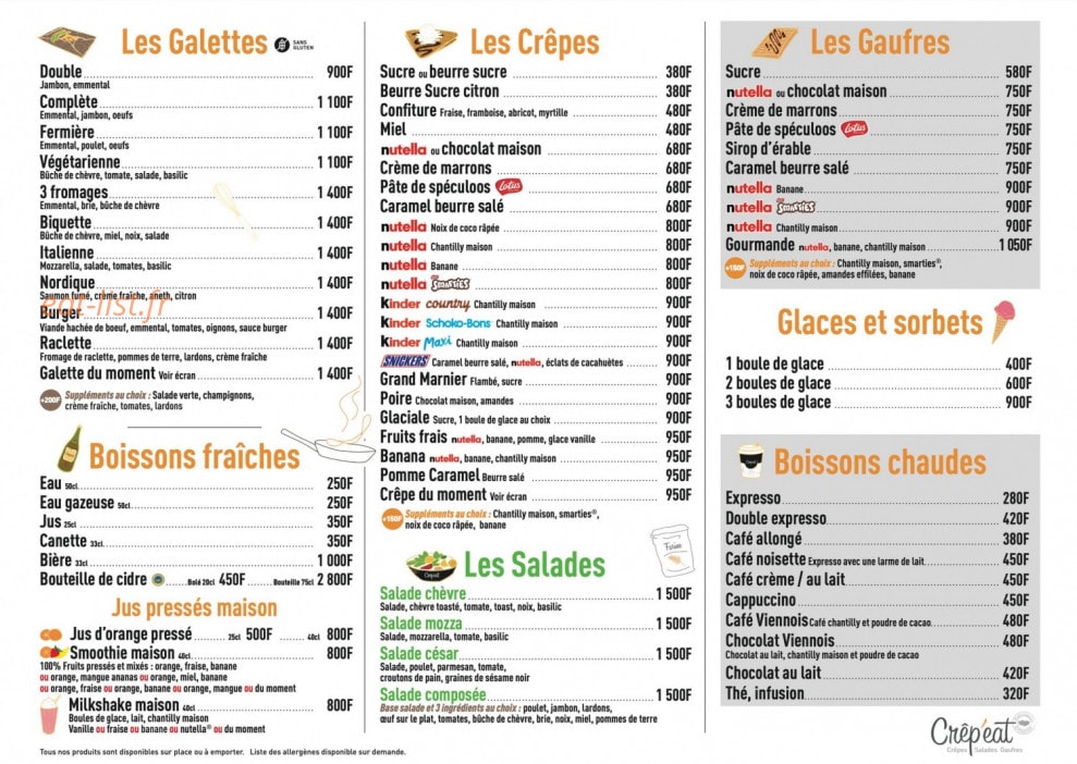Crêp'eat — carte page 2