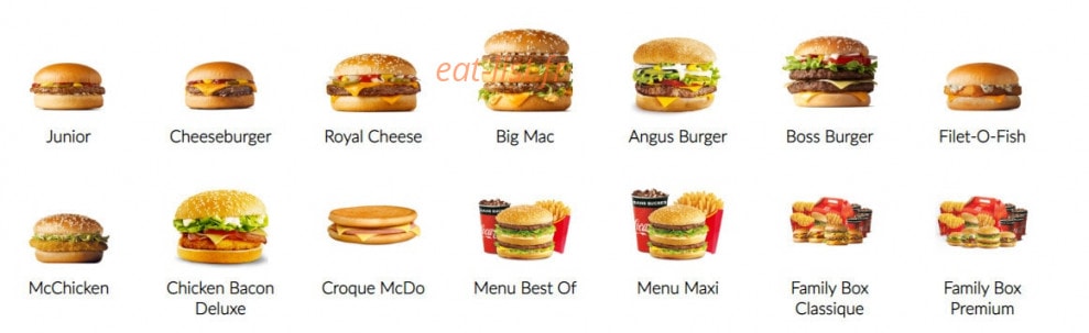 Mc Donald's — carte page 1