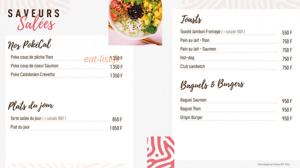 Origin café — carte page 2