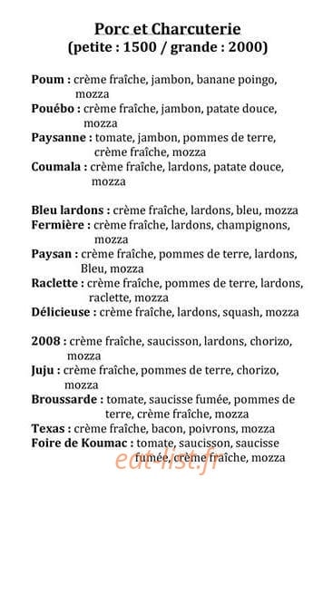 Les pizzas de Rirette — carte page 3