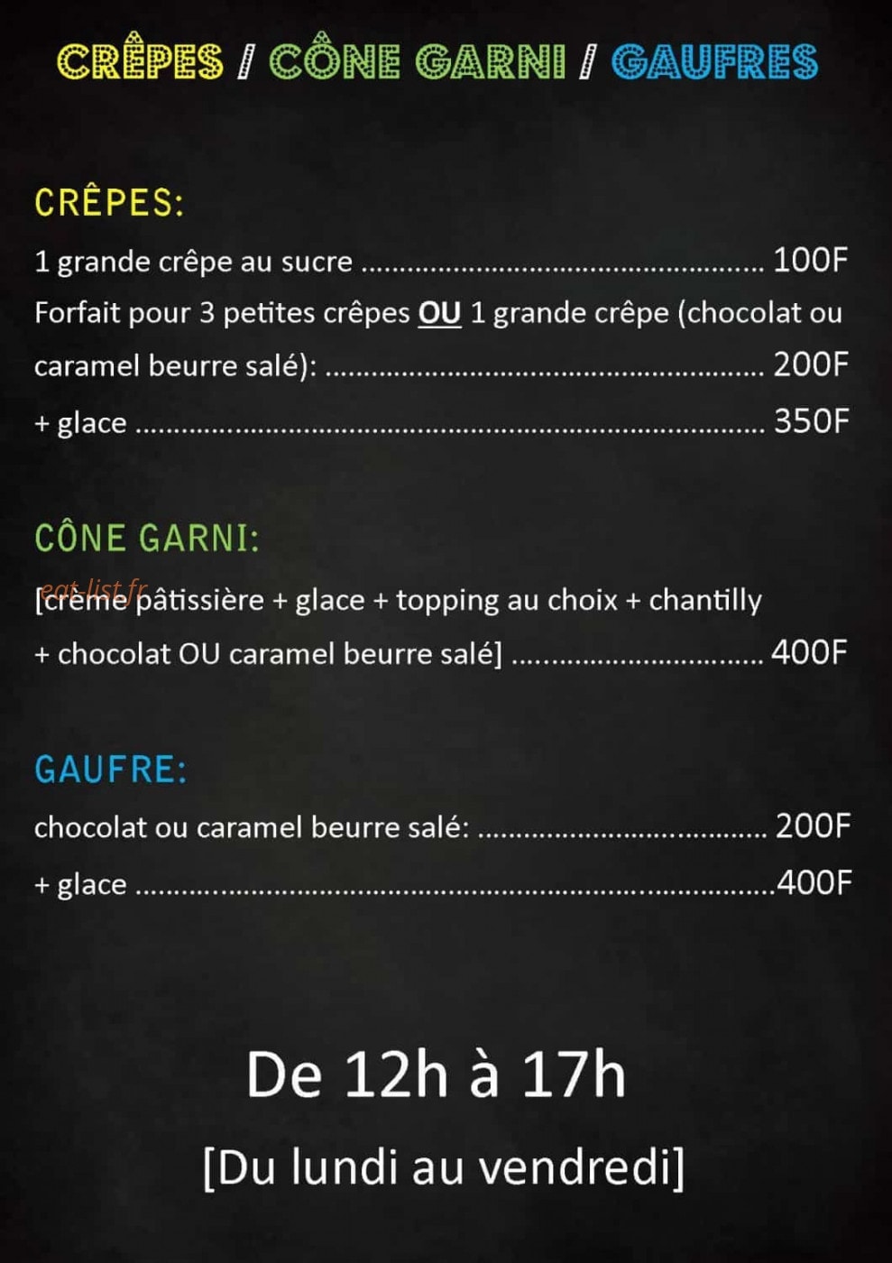 Mana Snack — carte page 2