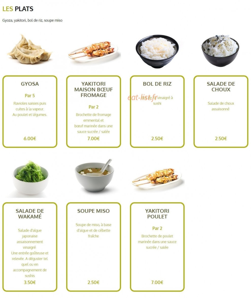 100 Sushis — carte page 2