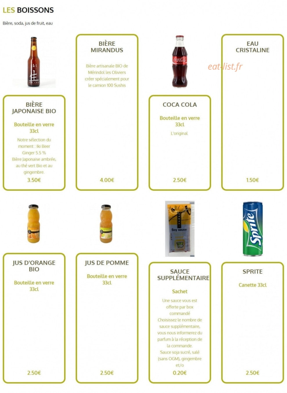 100 Sushis — carte page 5