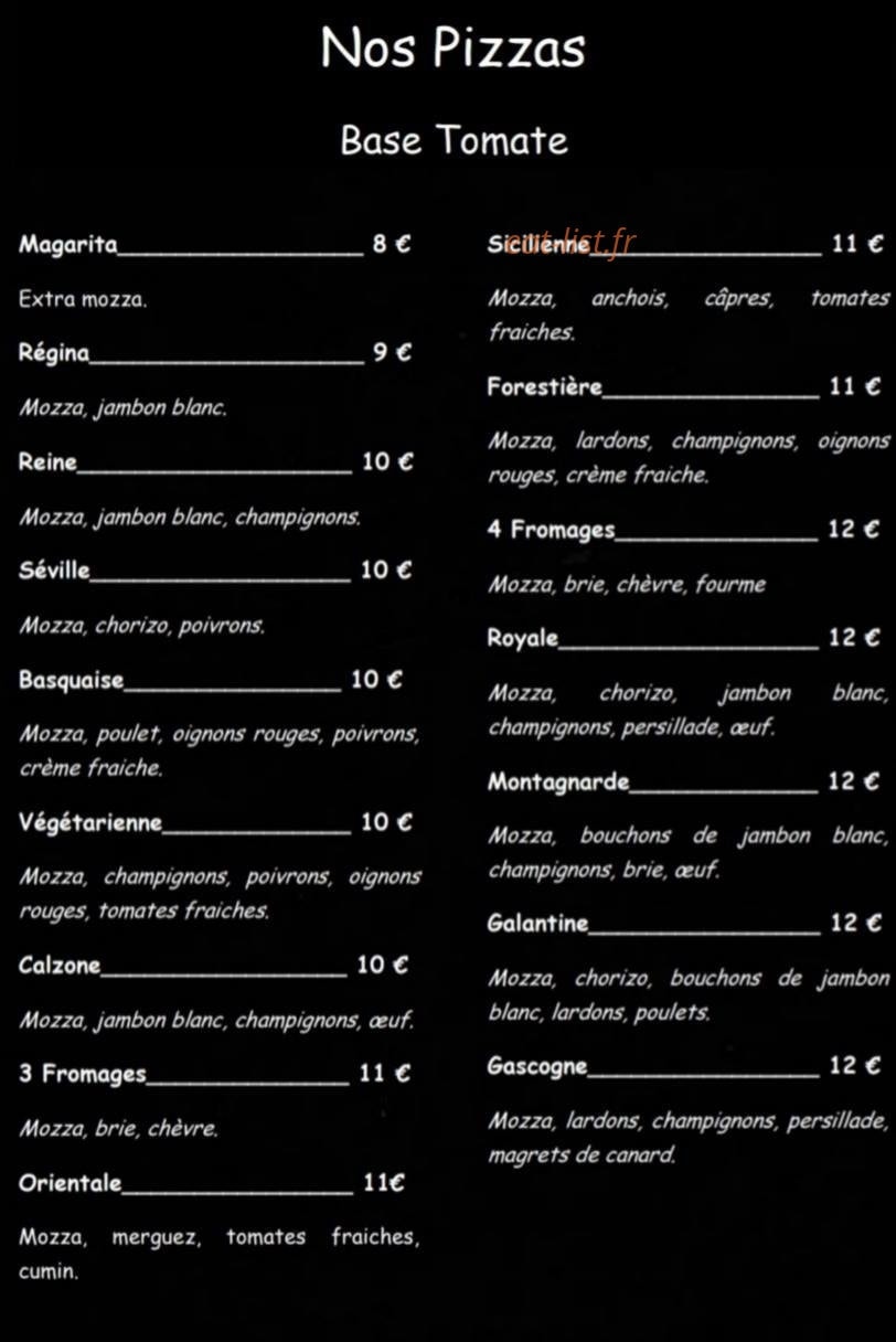 707 Pizza — carte page 2