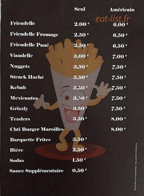 A'l baraque à frite — carte page 2