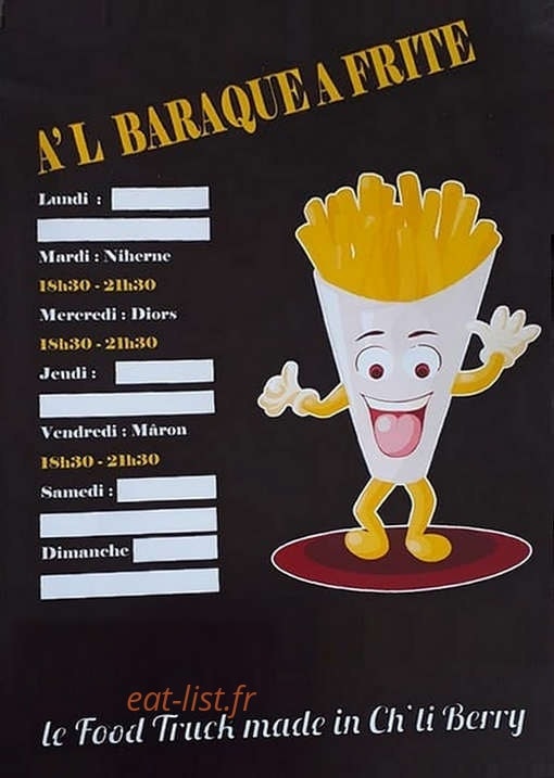 A'l baraque à frite — carte page 1