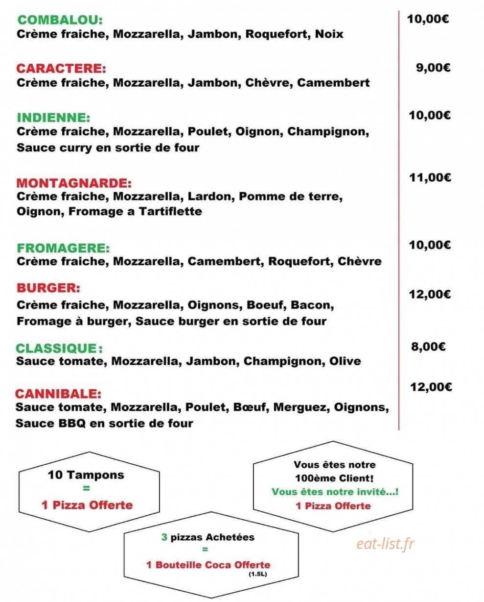 A.L.C Pizza — carte page 2