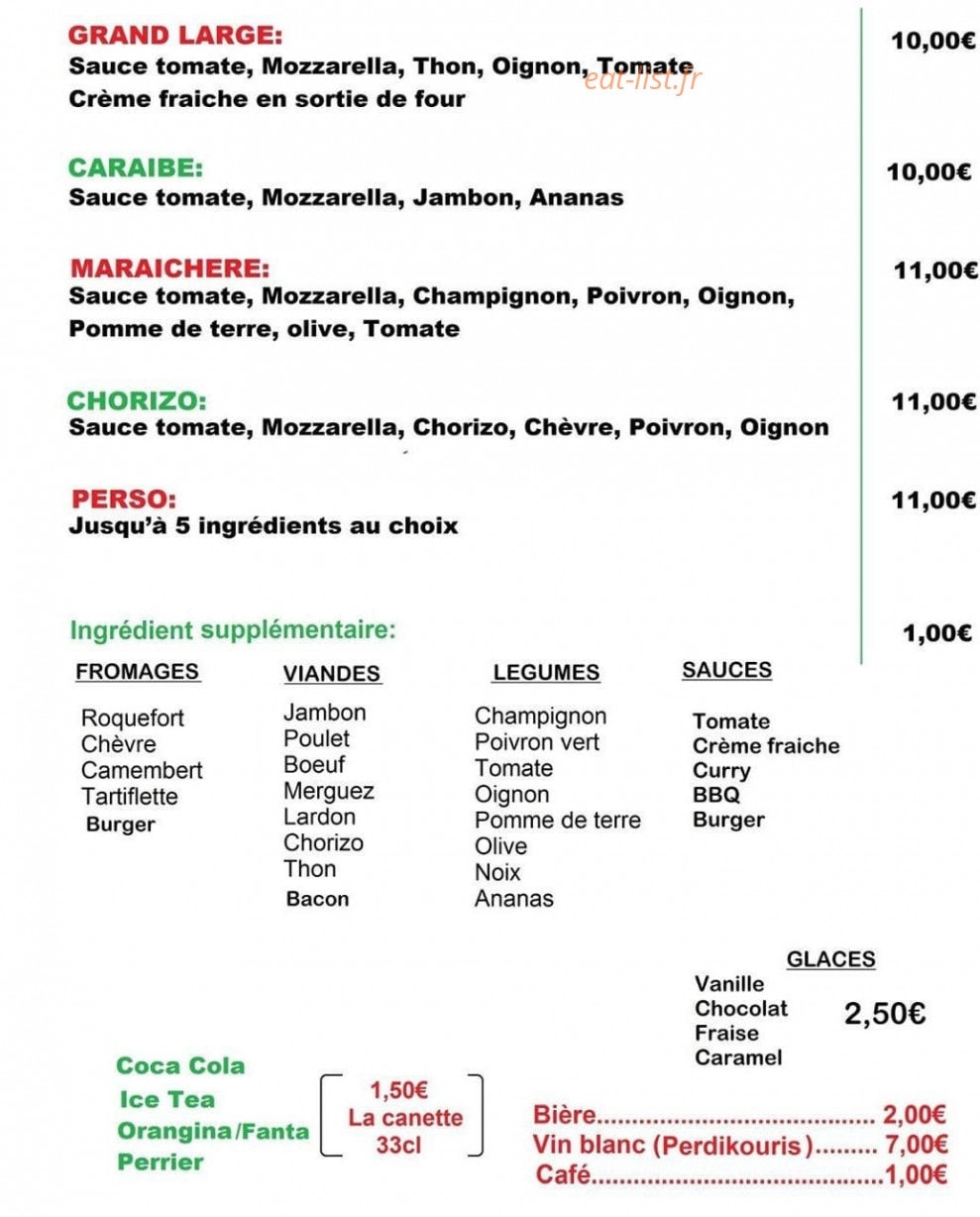 A.L.C Pizza — carte page 3