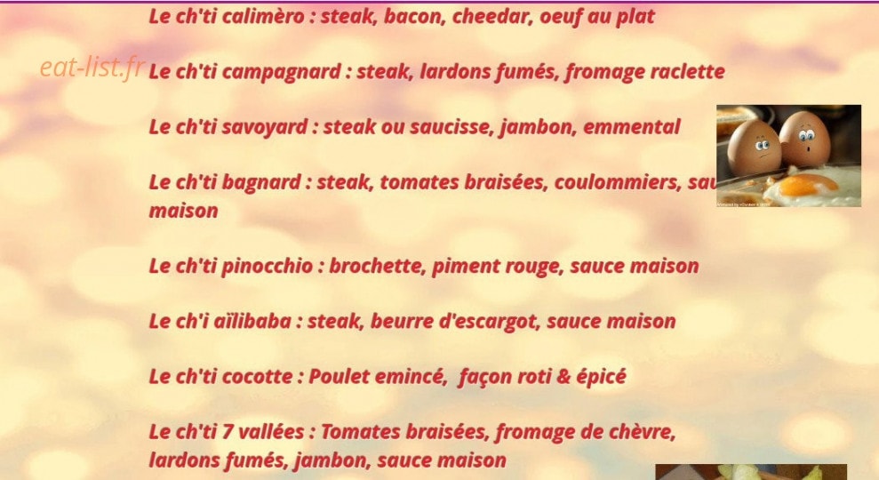 A la ch'ti bonne franquett — carte page 4