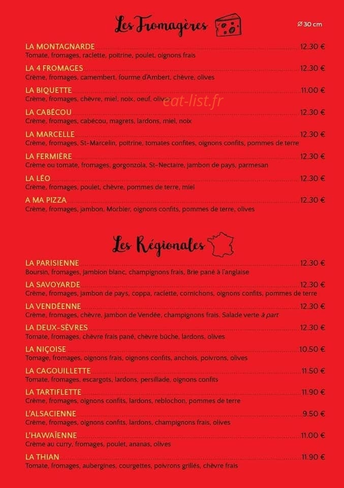 A ma Pizza — carte page 3