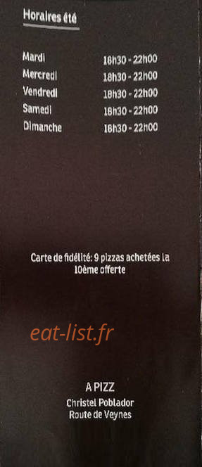 A Pizz — carte page 6
