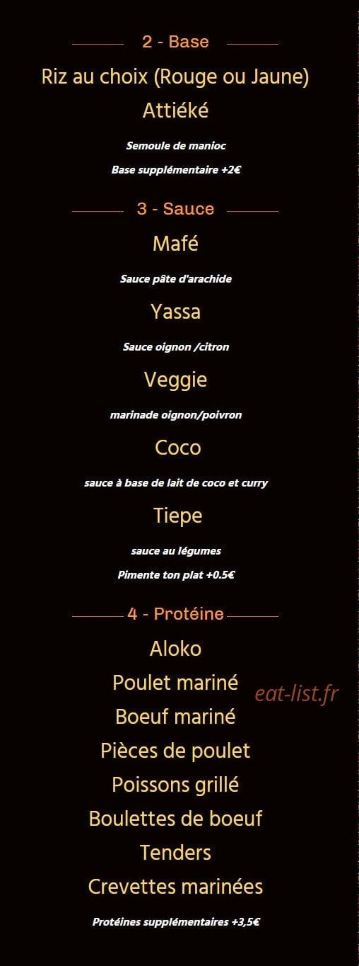 Afro B Food — carte page 3