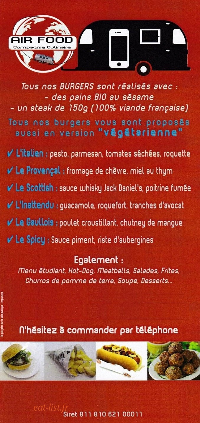 Air food — carte page 2