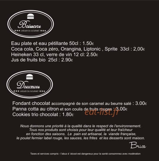Airstream Burger — carte page 2