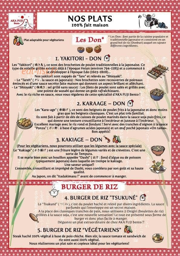 Aka Fuji Bento — carte page 1