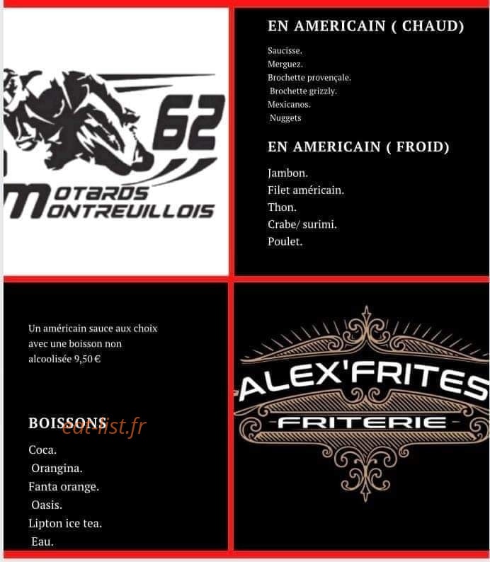 Alex'frites — carte page 1
