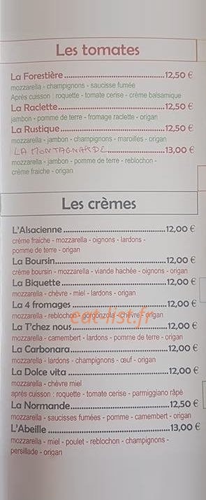 Alex Pizza — carte page 2
