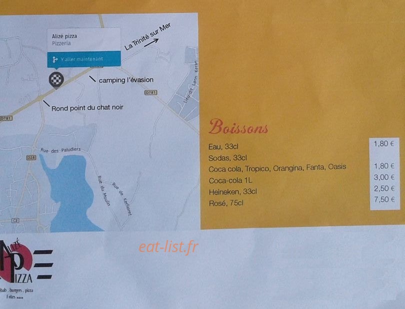 Alizé pizza — carte page 3