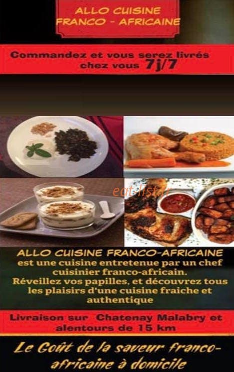 Allo Cuisine — carte page 1