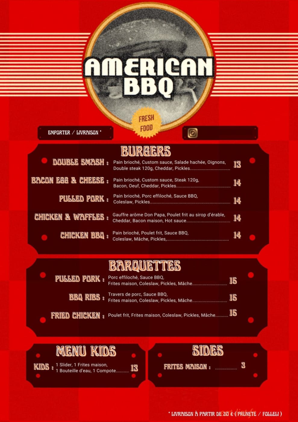 American BBQ — carte page 1