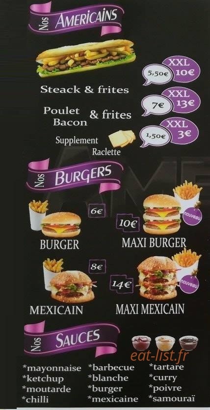 AmeriSnack — carte page 1