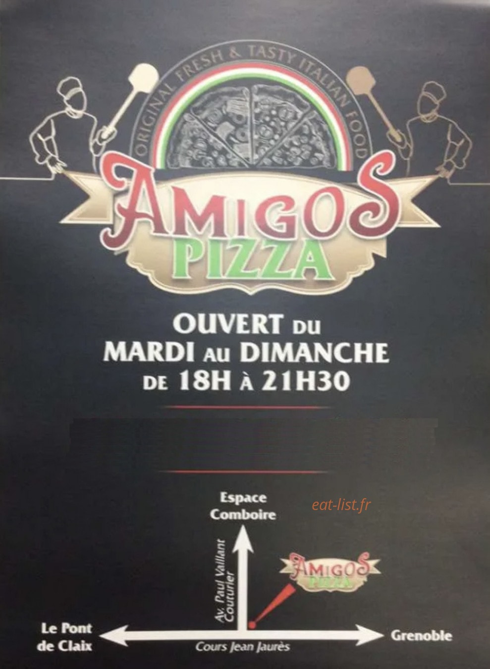 Amigos pizza — carte page 1