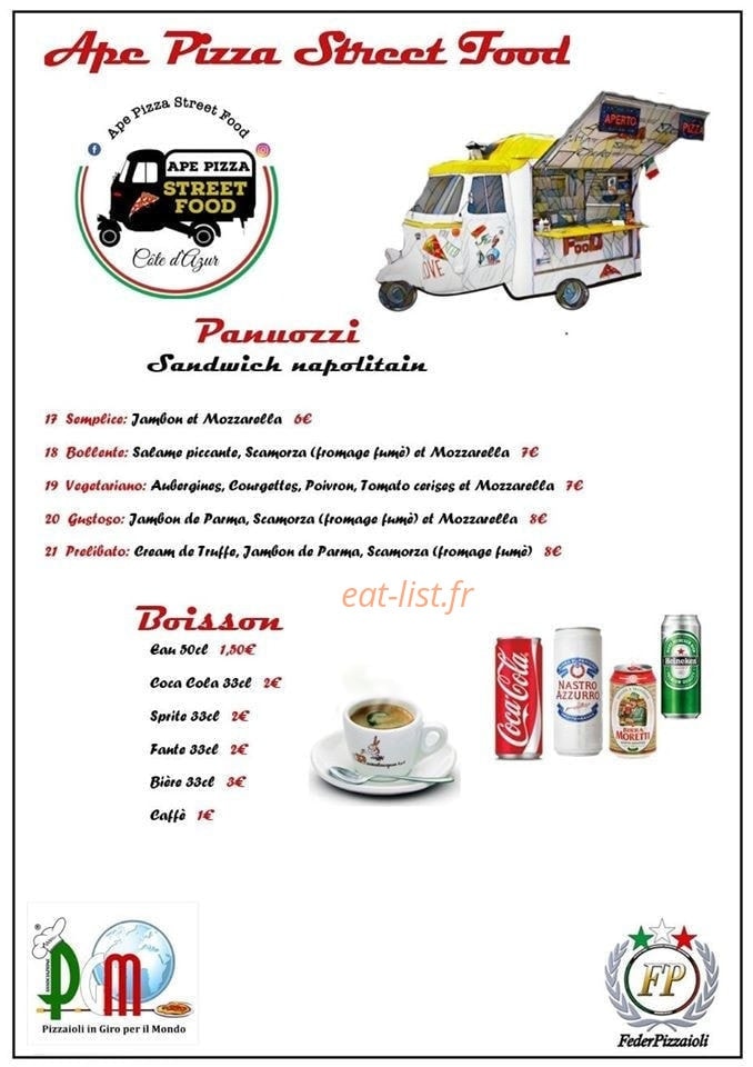 Ape Pizza — carte page 2