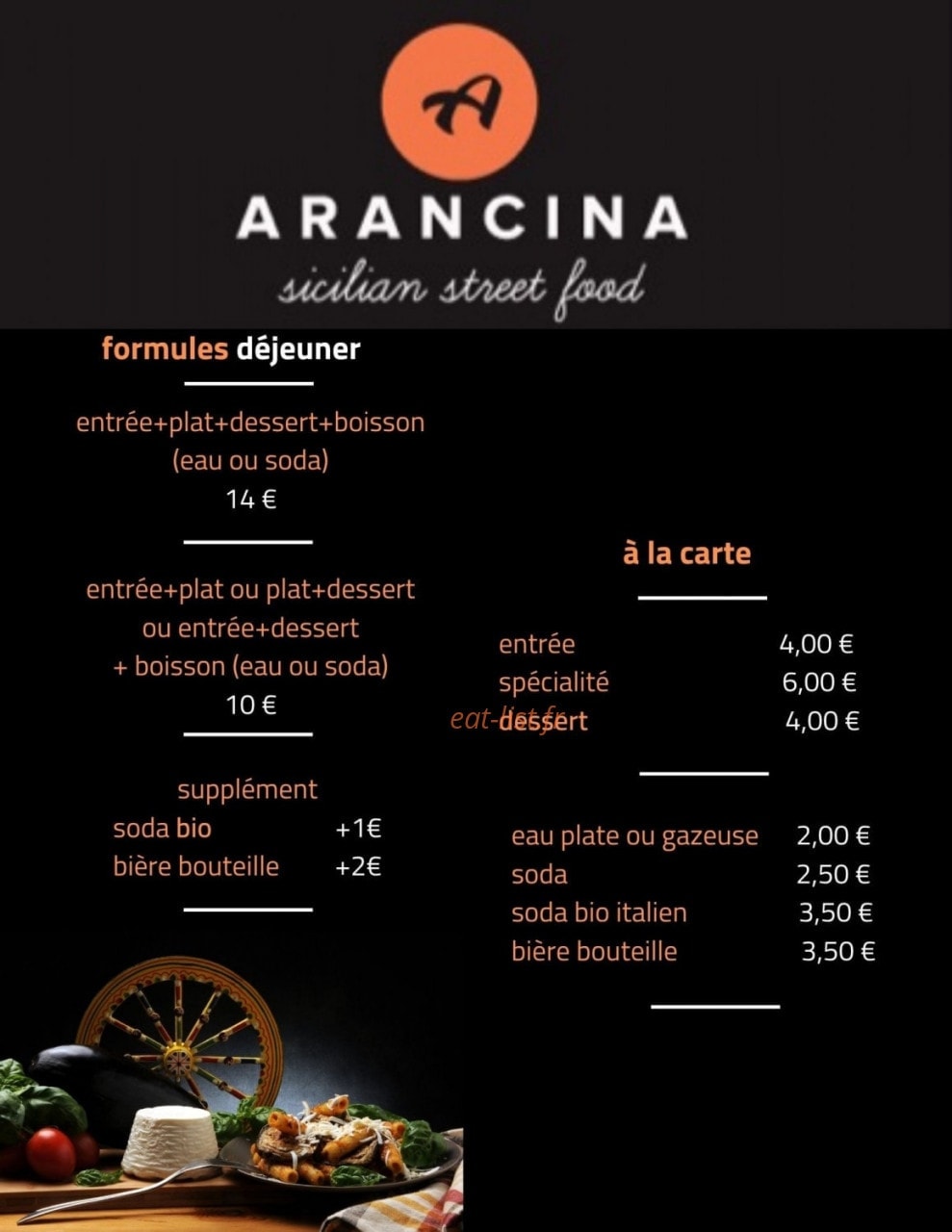 Arancina Sicilian Street Food — carte page 4