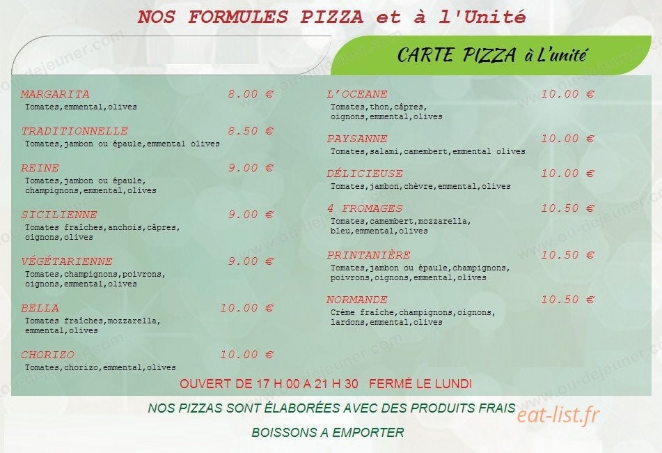 Arene pizza — carte page 2