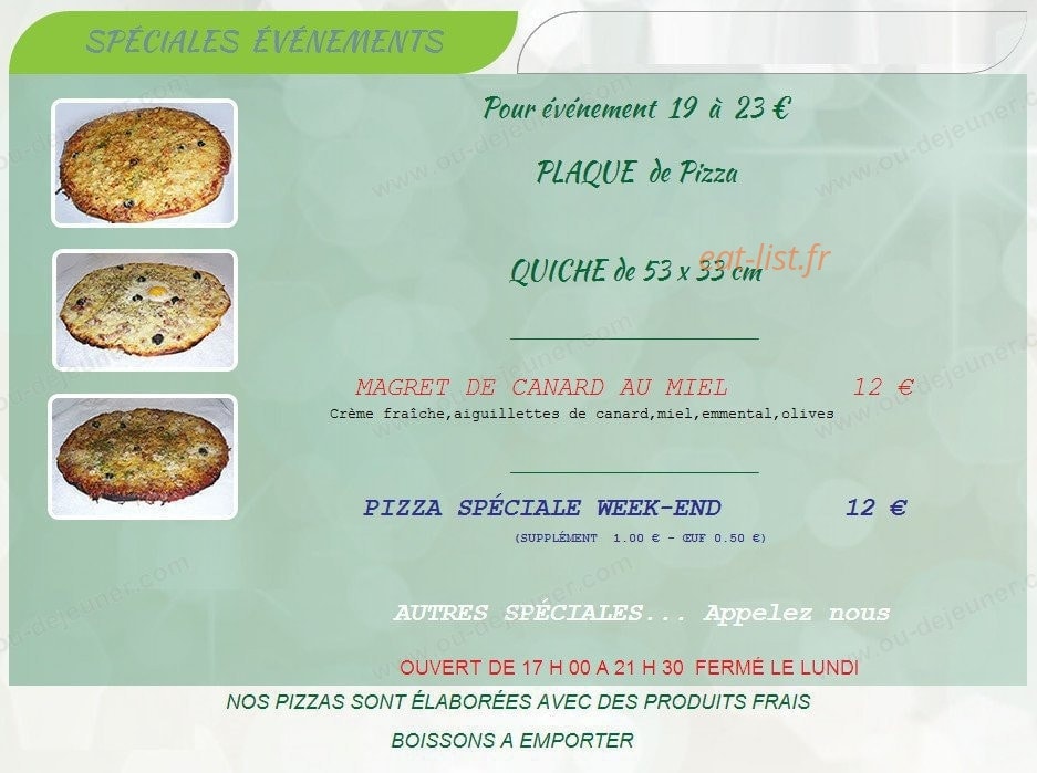 Arene pizza — carte page 3