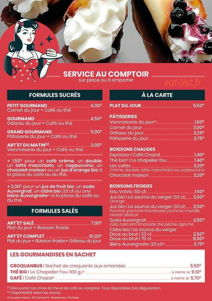 Art'et Gourmandises — carte page 1