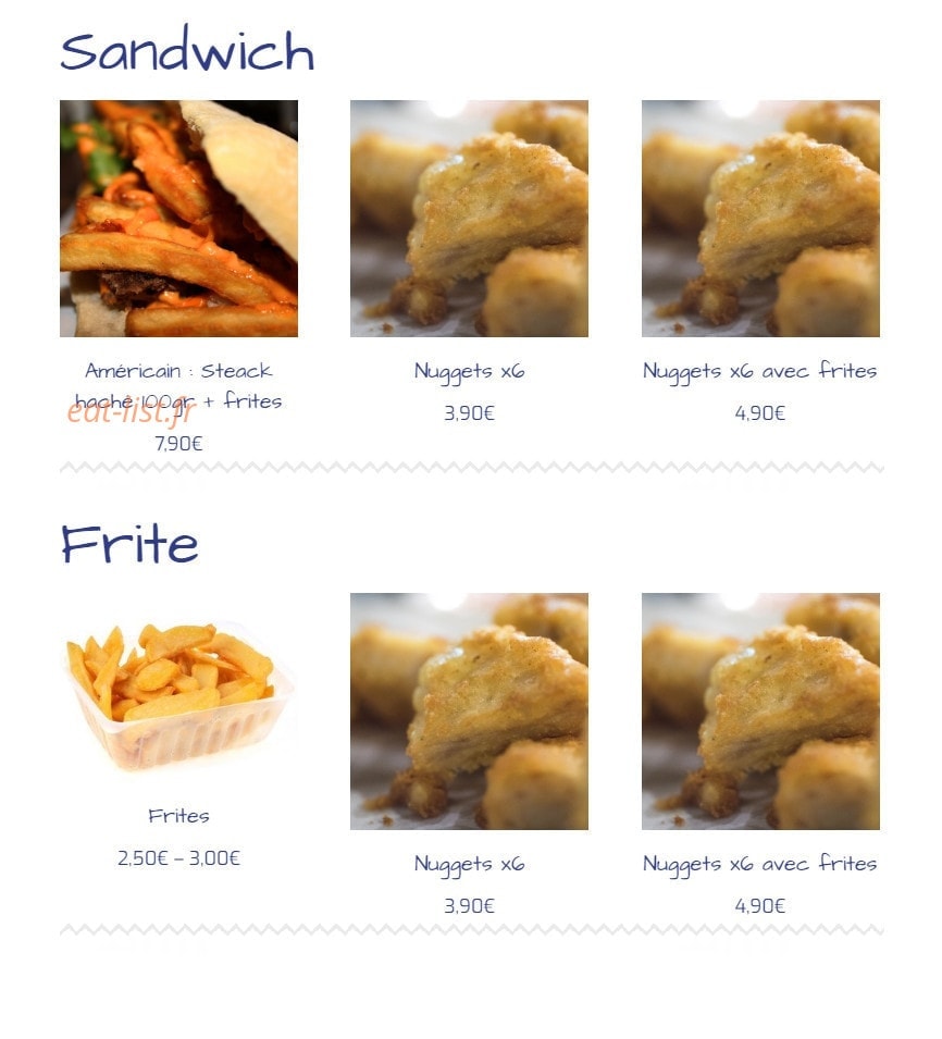 Ateepeek burger — carte page 2