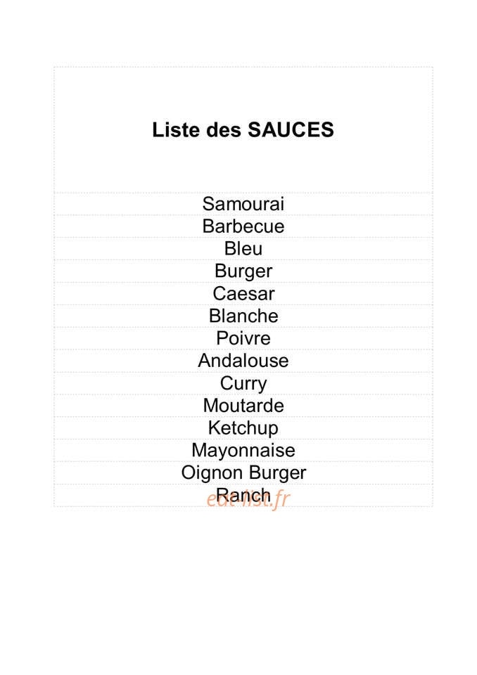 Au Burger Show — carte page 3