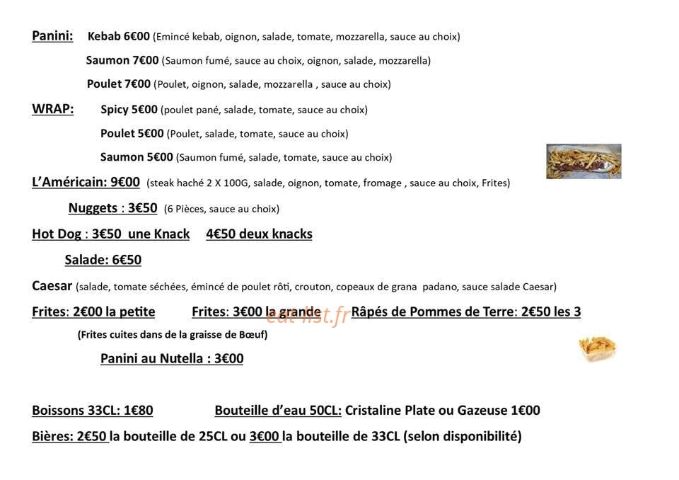 Au Burger Show — carte page 2