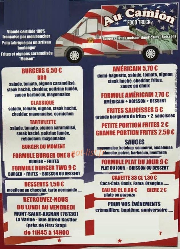 Au Camion — carte page 1