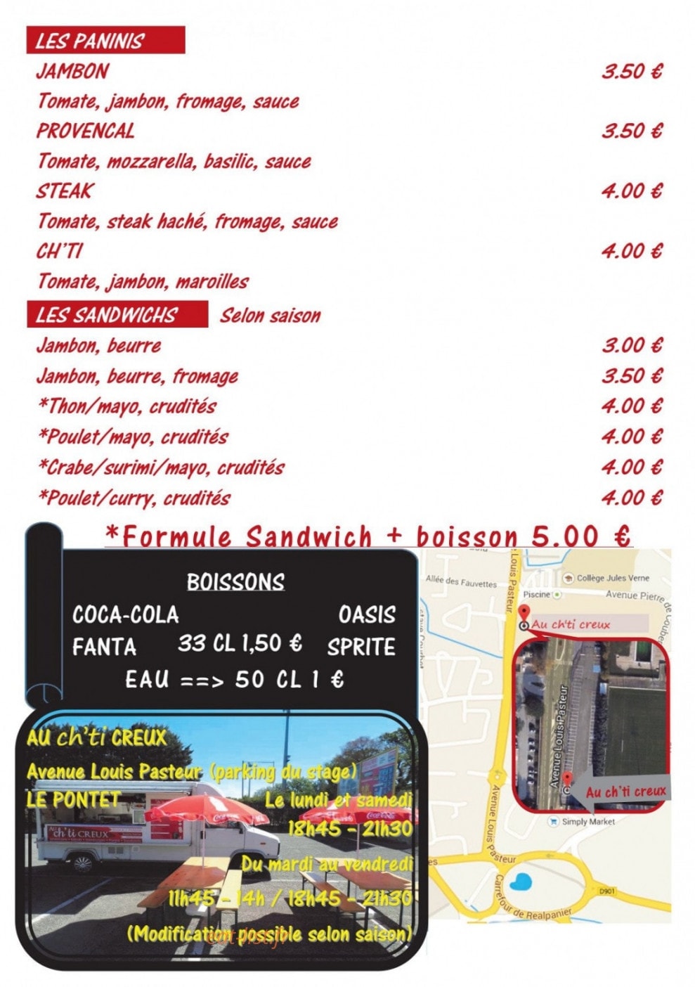 Au ch'ti creux — carte page 2