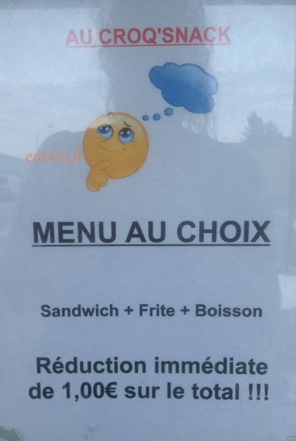 Au Croq'snack — carte page 1