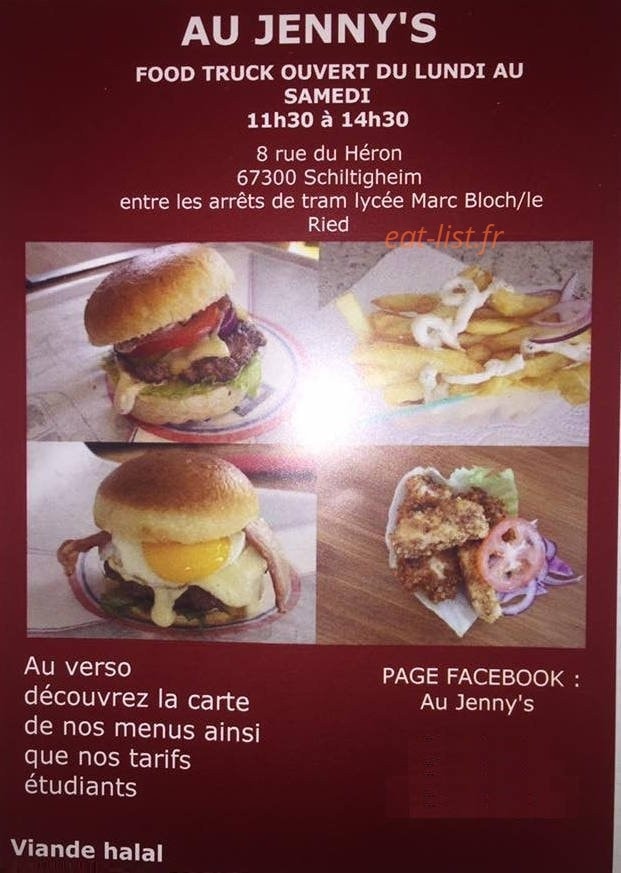 Au Jenny's — carte page 1