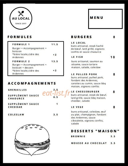 Au local — carte page 1