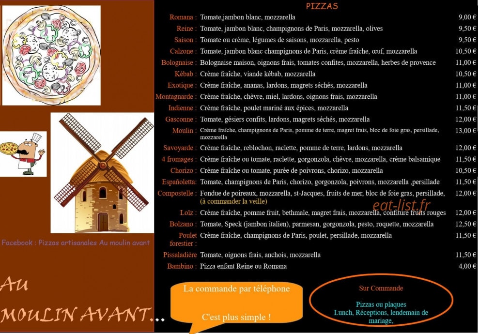 Au Moulin Avant — carte page 1