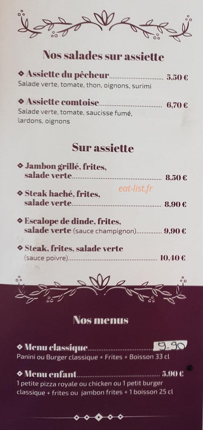 Au p'tit creux — carte page 5