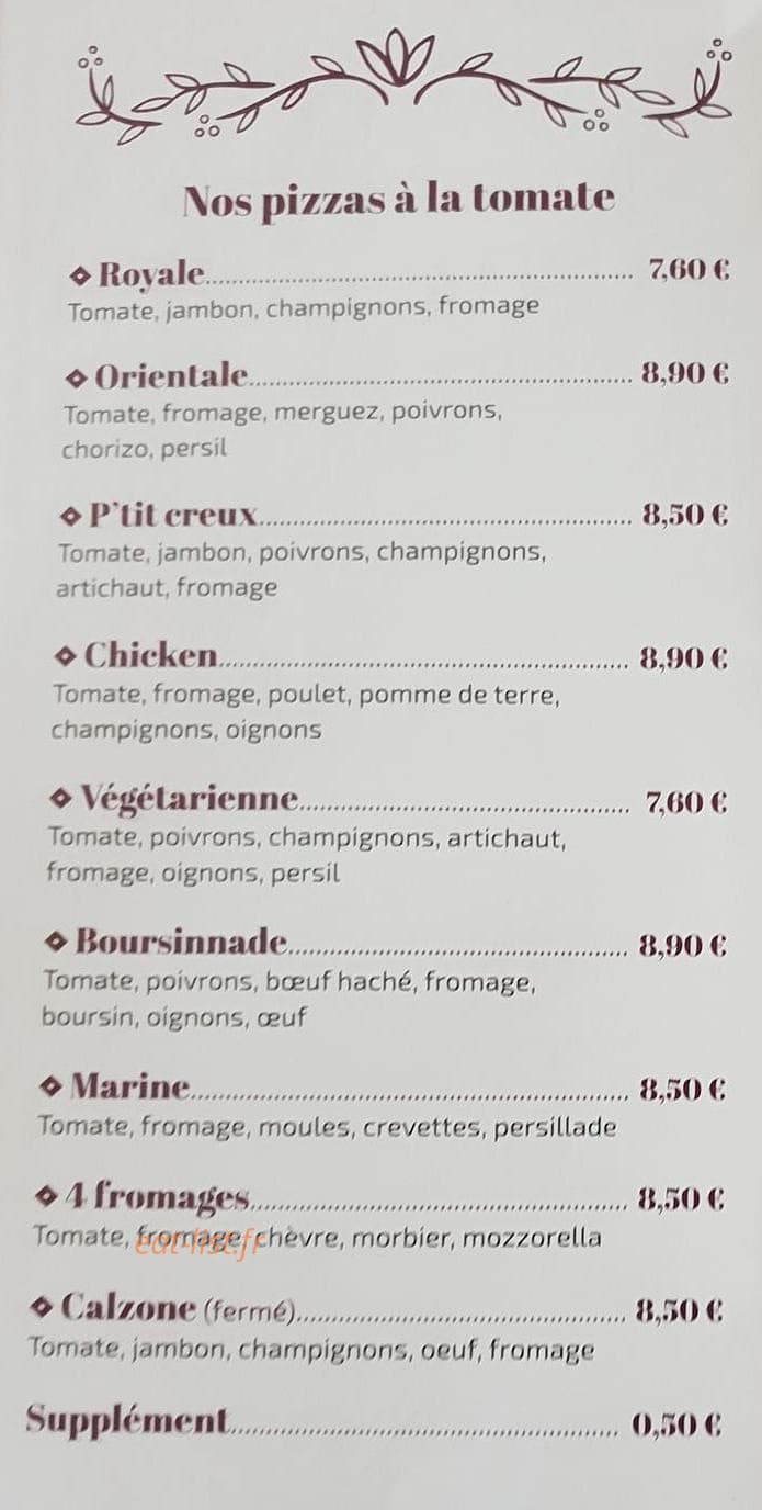 Au p'tit creux — carte page 3