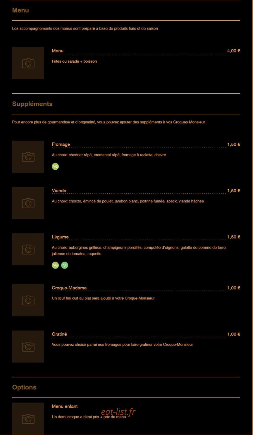 Au P'tit Croq' — carte page 2
