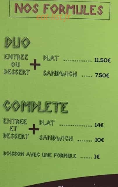 Au P'tit Lao — carte page 1