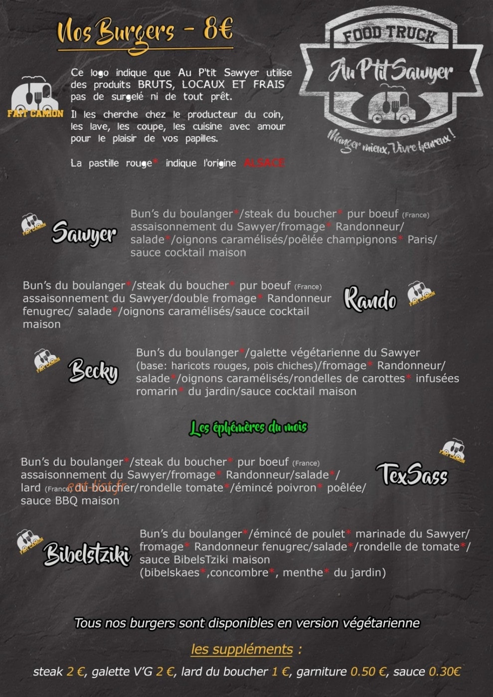 Au P'tit Sawyer — carte page 2