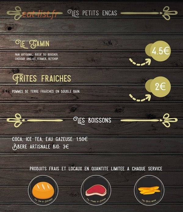 Au Vieux Tacot — carte page 1