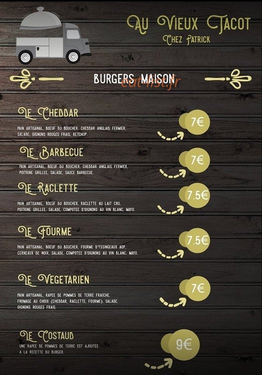 Au Vieux Tacot — carte page 2