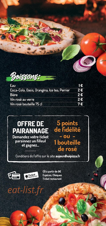 Aujourd'hui Pizza — carte page 2
