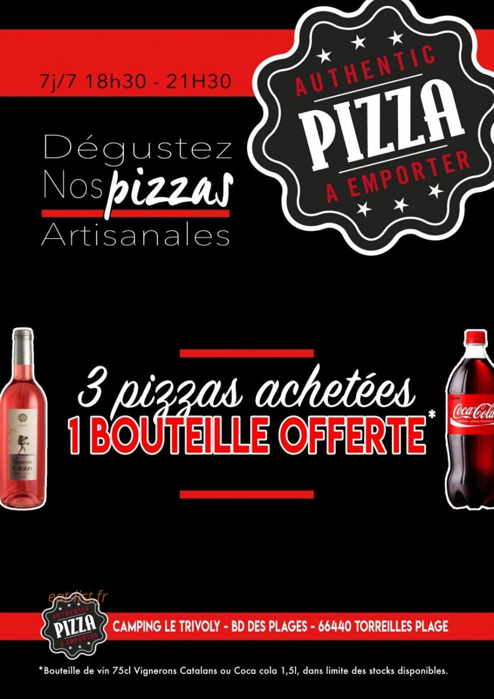 Authentic Pizza — carte page 1